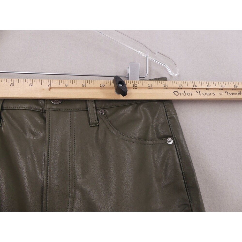 Veronica Beard 29 Pants Debbie Vegan Leather High Rise Skinny Ankle Green NWT - Picture 4 of 10